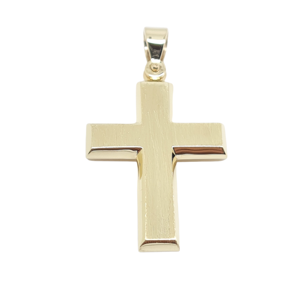 Croce in oro giallo opaco k14 (code H1694)